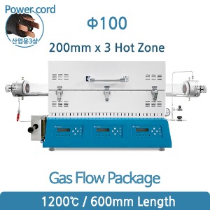 1200℃ 3존 가스플로패키지 Gas Flow Package (200mm x 3 Hot Zone Ø100)